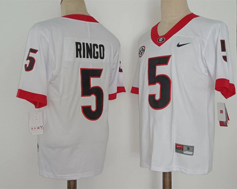 Men Georgia Bulldogs #5 Ringo White Nike 2025 NCAA Jersey->ncaa teams->NCAA Jersey